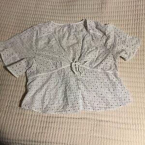 Madewell White Eyelet Blouse‎
